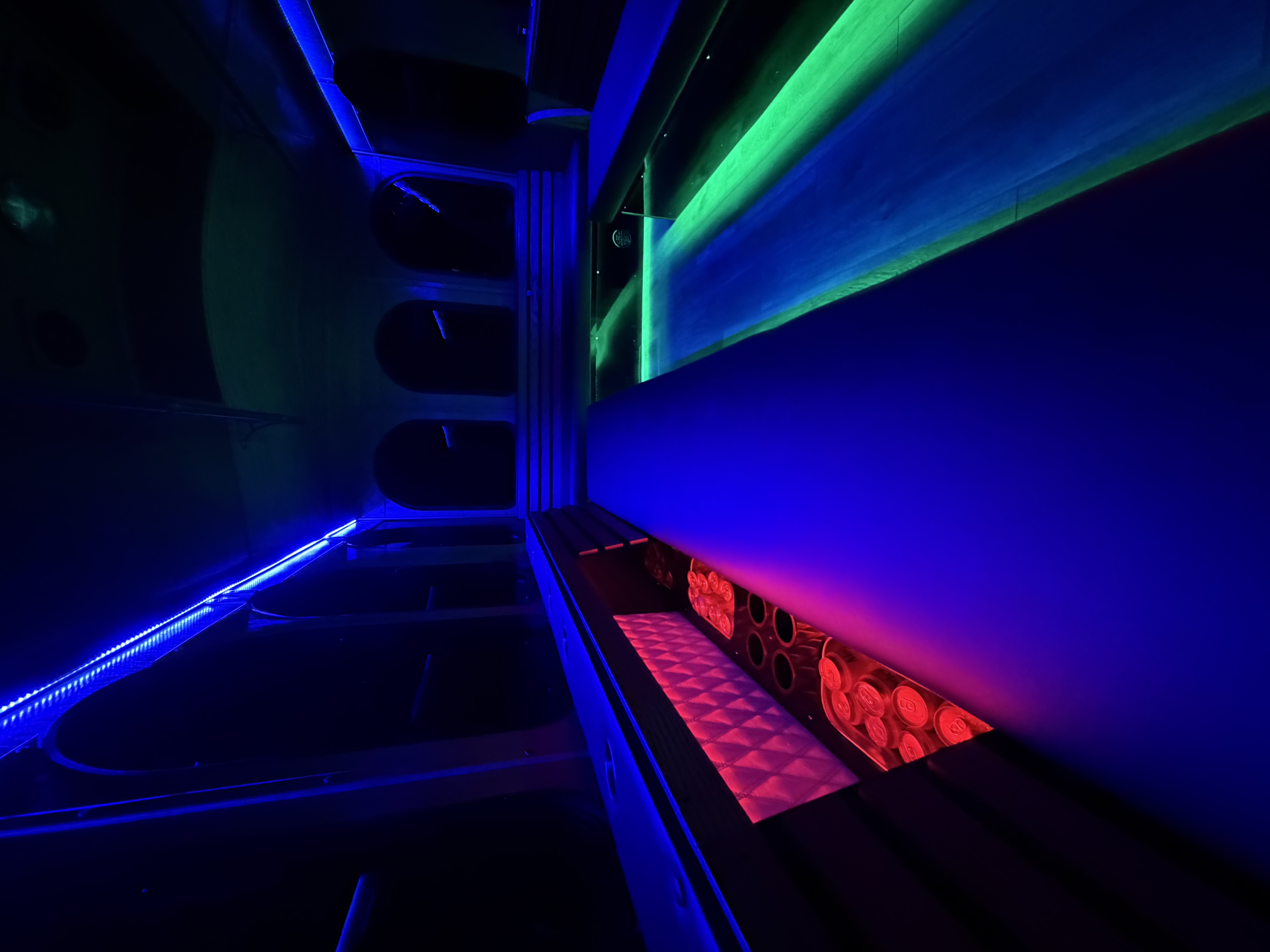 Luxury Chicago trolley interior seating